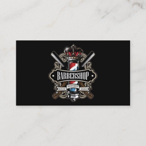Customizable Elegant Barbershop Business Card Personalize