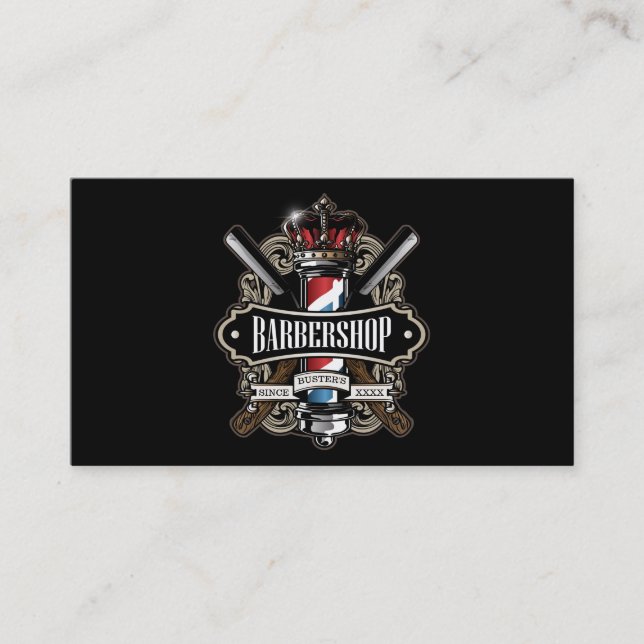 Elegant Barbershop Business Card Personalize (Front)
