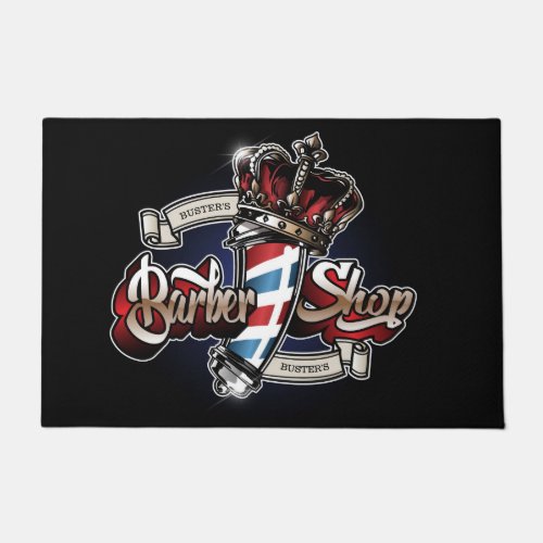 Elegant Barbershop Crown  Doormat