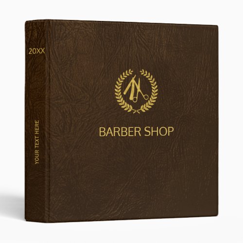 Elegant barbershop dark brown leather appointment binder