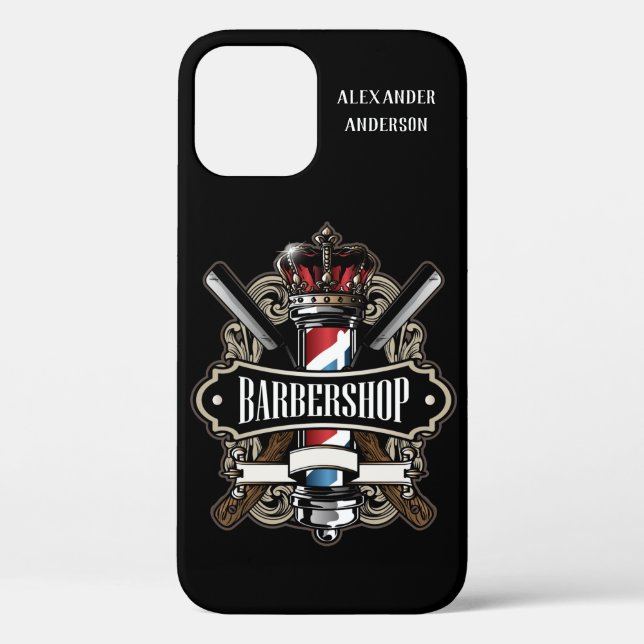 Elegant Barbershop Logo Case-Mate iPhone Case (Back)