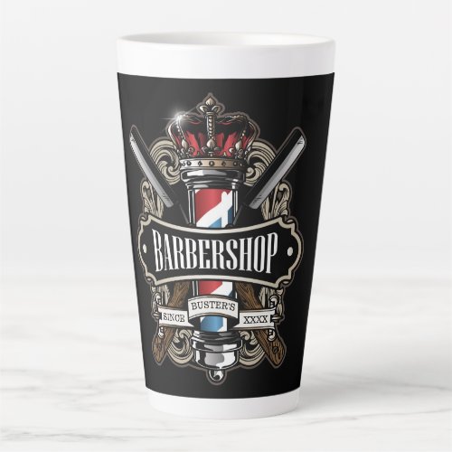 Elegant Barbershop Logo Personalize Latte Mug