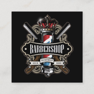 Elegant Barbershop Square Personalize Square Business Card