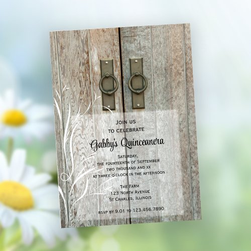 Elegant Barn Doors Quinceaera Party Invitation