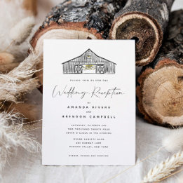 Elegant Barn Wedding Reception-Only Website Invitation