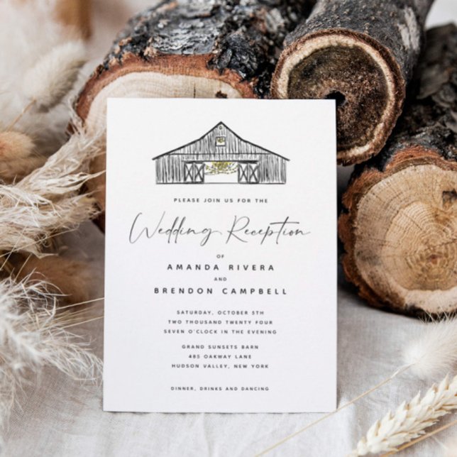 Elegant Barn Wedding Reception-Only Website  Invitation (Creator Uploaded)