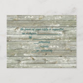 elegant barnwood seashells beach wedding rsvp invitation postcard (Back)