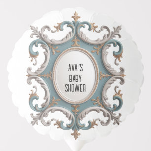 Elegant Baroque Baby Boy Shower Balloon