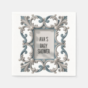 Elegant Baroque Baby Boy Shower Napkins