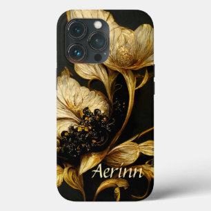 Elegant Baroque Black & Gold Floral Phone Case
