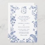 Elegant Baroque Blue French Garden Floral Wedding Invitation<br><div class="desc">For further customization,  please click the "customize further" link and use our design tool to modify this template. 
 If you need help or matching items,  please contact me.</div>