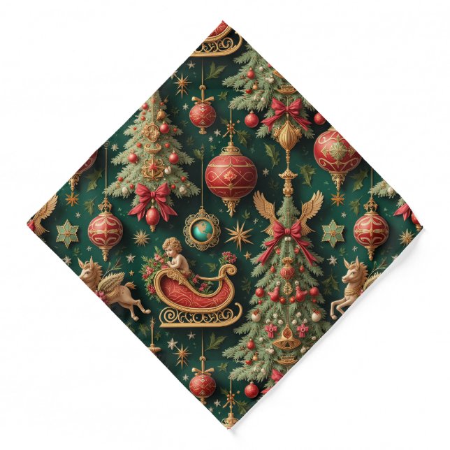 Elegant Baroque Christmas Bandana (Front)