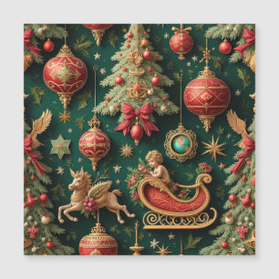 Elegant Baroque Christmas Magnetic Card