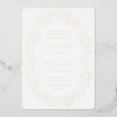 Elegant Baroque Crest Monogram Wedding Foil Invitation (Front)