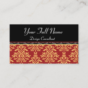 Elegant Baroque Damask Designer Business Cards