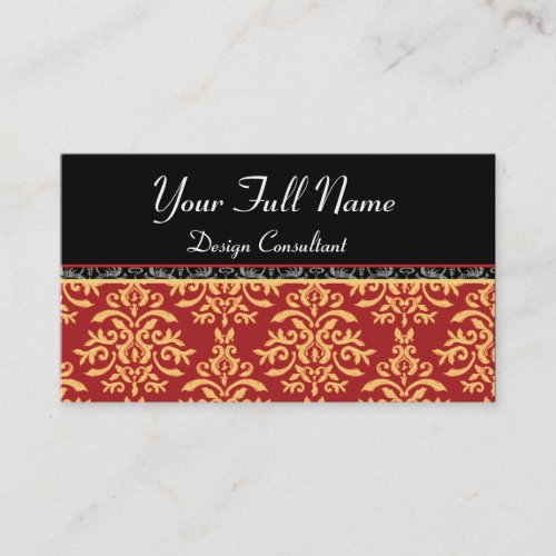 Elegant Baroque Damask Designer Business Cards