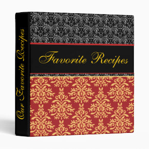 Elegant Baroque Damask Favorite Recipes Cookbook 3 Ring Binder