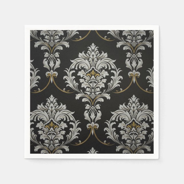 Elegant Baroque Damask Napkins (Front)