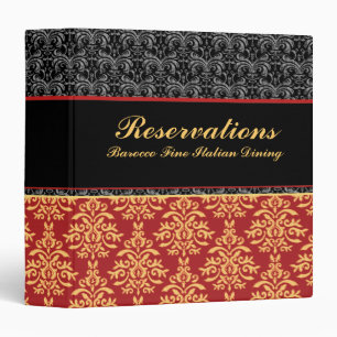 Elegant Baroque Damask Restaurant Reservation Book Binder