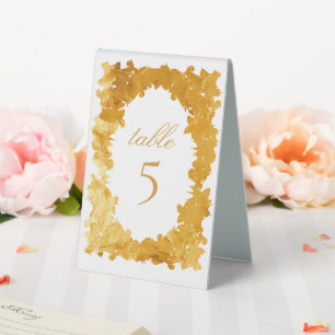 Elegant Baroque Faux Gold Wedding Table Tent