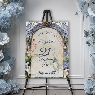 Elegant Baroque Floral Arch 21st Birthday Party Foam Board