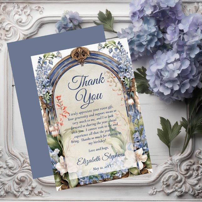 Elegant Baroque Floral Arch Thank You (Elegant Baroque Floral Arch Thank You Flat Card)
