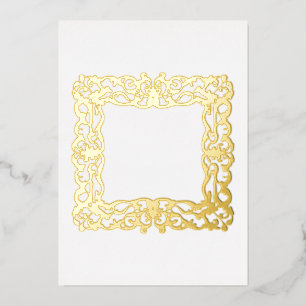 Elegant Baroque Frame Gold Blank Foil Invitation