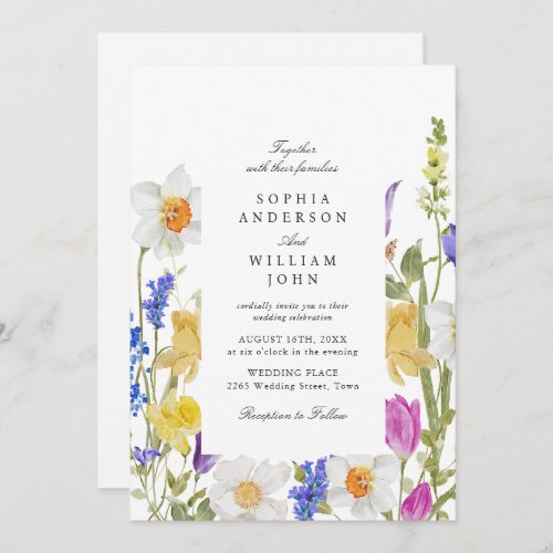Elegant Baroque French Garden Floral Wedding Invit Invitation