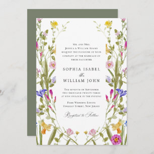 Elegant Baroque French Garden Floral Wedding Invitation