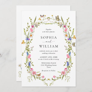 Elegant Baroque French Garden Floral Wedding Invitation