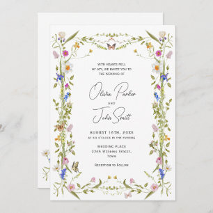 Elegant Baroque French Garden Floral Wedding Invitation