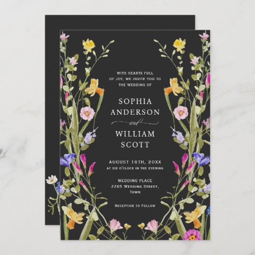 Elegant Baroque French Garden Floral Wedding Invitation