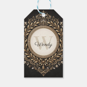 Elegant Baroque Gold Frame with Custom Name Gift Tags