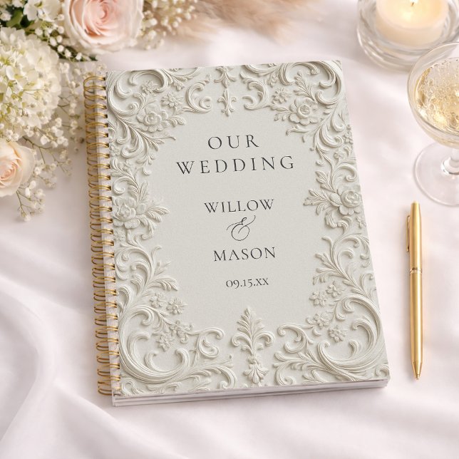 Elegant Baroque Ivory Floral Classic Wedding Planner (Elegant Baroque Ivory Floral Classic Wedding Planner)