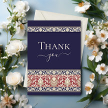 Elegant Baroque Lace on Blue