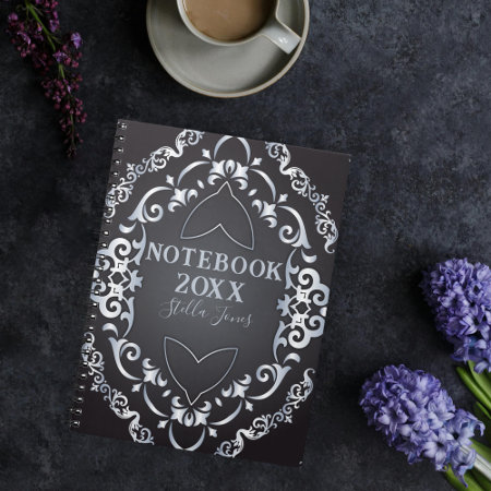 Elegant Baroque Luxury Chic Black and Silver Year