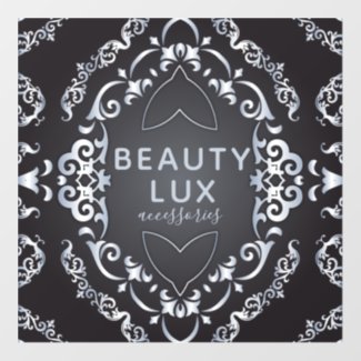 Elegant Baroque Luxury Chic Black & Silver Border Window Cling