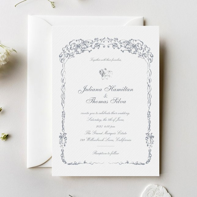 Elegant Baroque Ornamented Frame Wedding Invitation (Creator Uploaded)