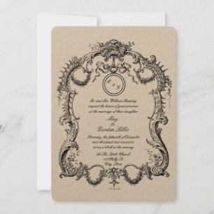 Elegant Baroque Rococo 1746 Frame Border Wedding Invitation