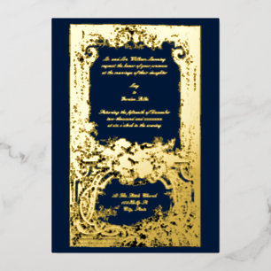 Elegant Baroque Rococo Birds Wedding Invitations