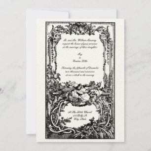 Elegant Baroque Rococo Birds Wedding Invitations