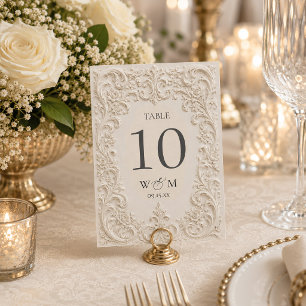 Elegant Baroque Vintage Wedding Table Number