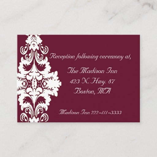 Customizable Elegant baroque Wedding enclosure cards Business Cards