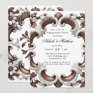 Elegant Baroque Wedding Engagement Party Invitation