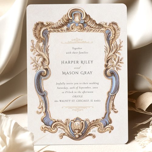 Elegant Baroque Wedding Frame Invitation