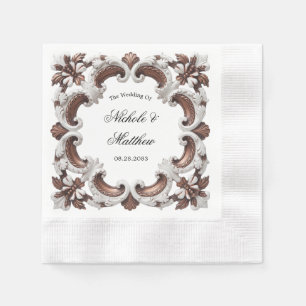 Elegant Baroque Wedding Frame Napkins
