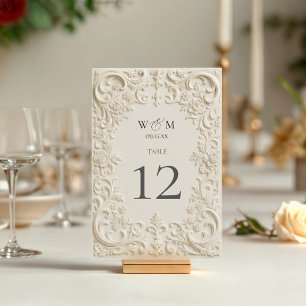 Elegant Baroque Wedding Table Number