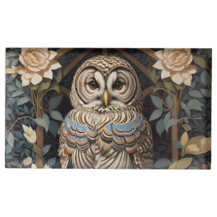 Elegant Barred Owl William Morris Inspired Place Card Holder