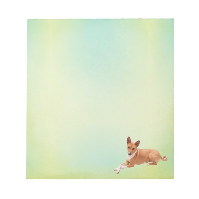 Elegant Basenji Dog Notepad (Front)