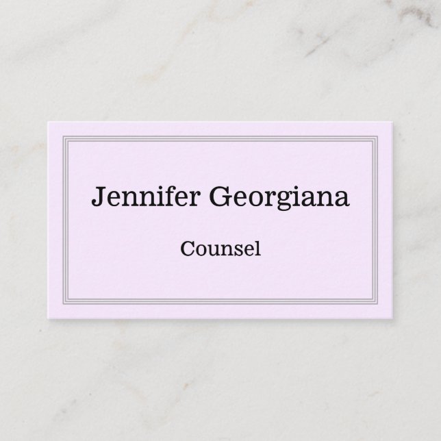 Elegant & Basic Counsel Business Card (Front)
